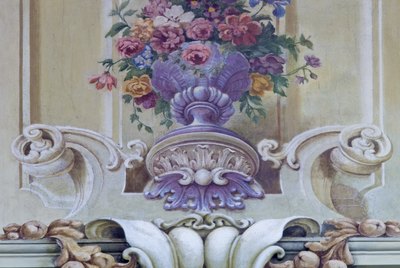 Jasov - Fresco of baroque bouquet