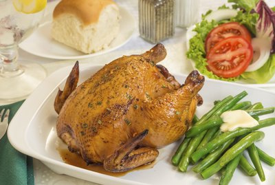 cornish game hen with fresh vegetables