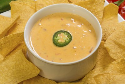cheese dip with tortilla chips