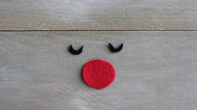 Eyes and nose cut out form felt