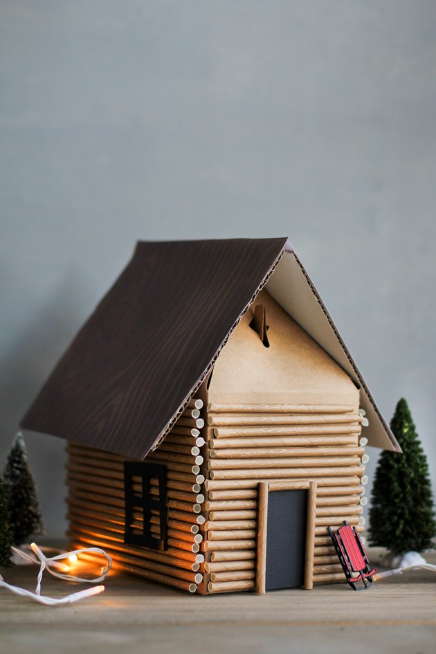 DIY Log Cabin Gift Wrap