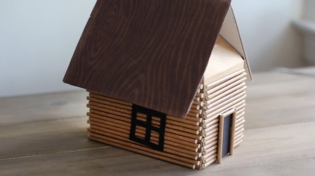 Paper window glued to side of box