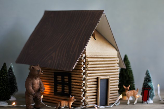 DIY Log Cabin Gift Wrap