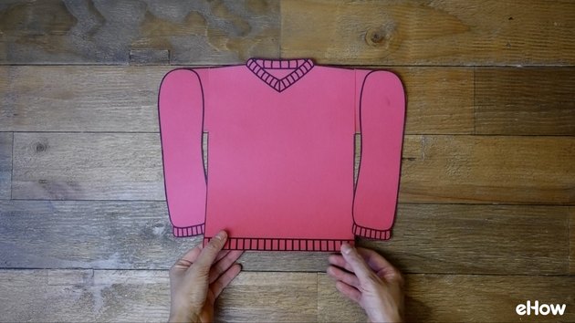 Template for DIY Ugly Christmas Sweater Gift Wrap template
