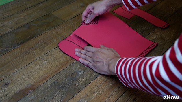 Assembling template for DIY Ugly Christmas Sweater Gift Wrap template