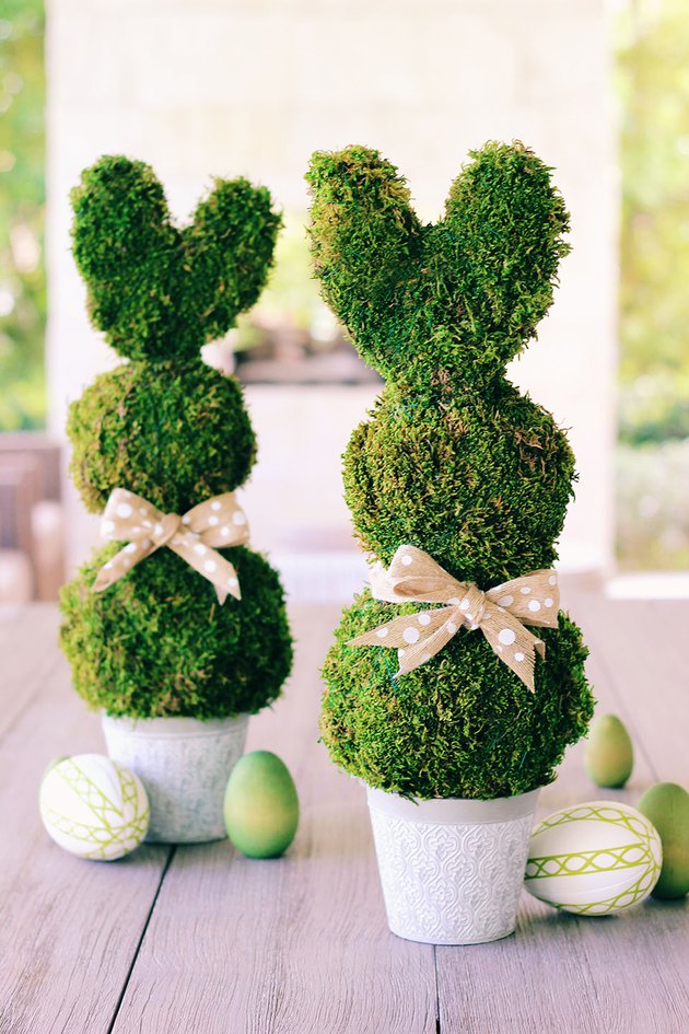 bunny topiary centerpiece