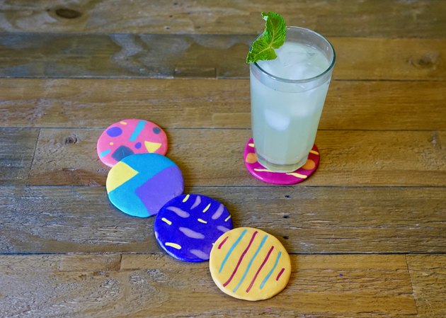 DIY Colorful Abstract Art Coasters