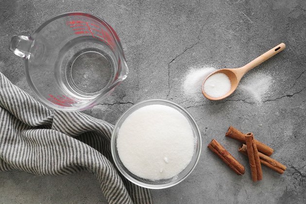 Ingredients for cinnamon simple syrup