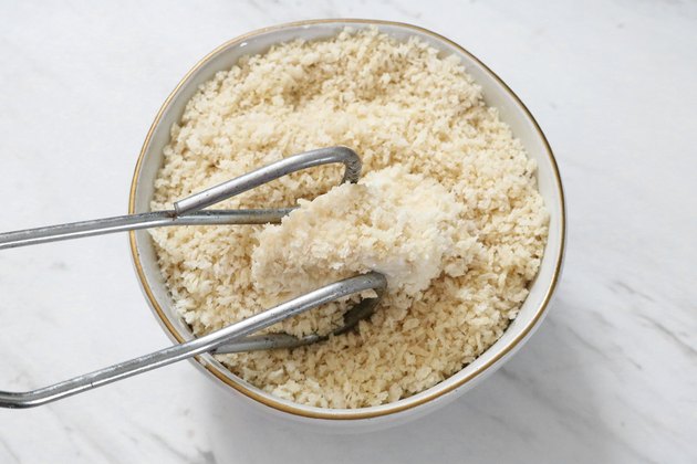 Coat cauliflower with panko bread crumbs