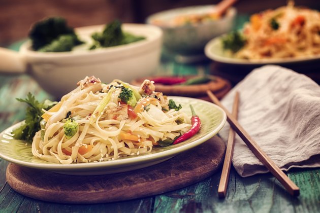 Asian Chicken Noodles Stir Fry