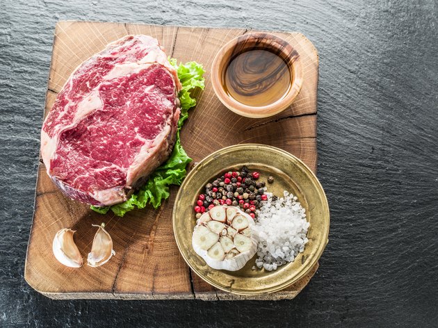 Steak Ribeye with spices.