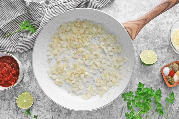 Cook onions and garlic