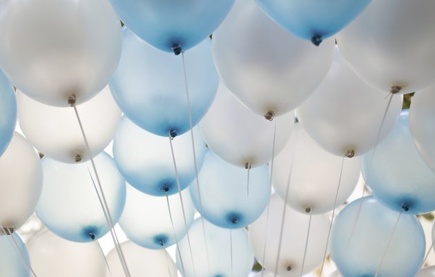 white and cyan balloons background
