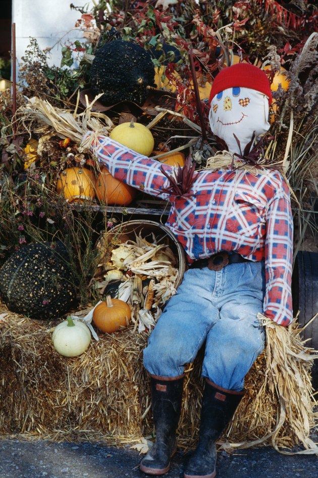 Scarecrow with Autumn decorations