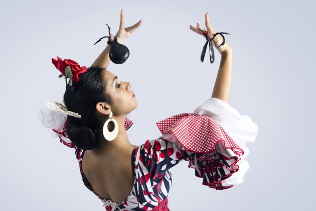 Flamenco dancer in beautiful dress