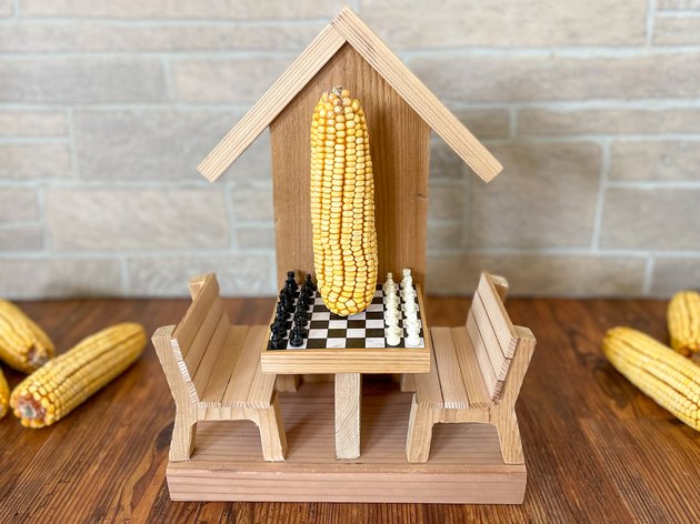 Checkmate! Go Nuts for This Chess Table Squirrel Feeder