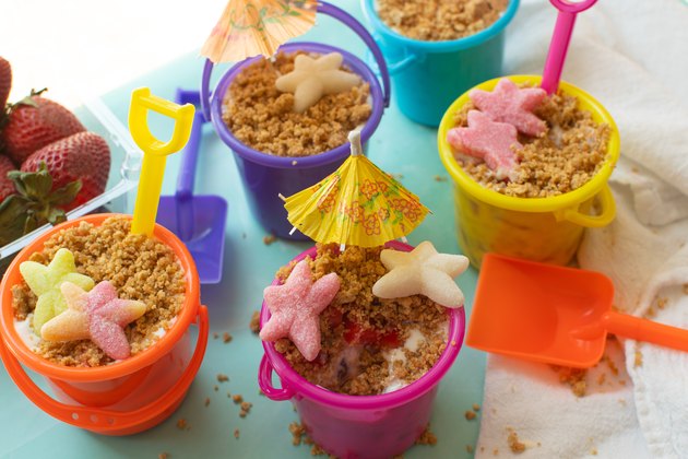 A Twist on Dirt Cups: Sandy Cheesecake Beach Bucket Treats