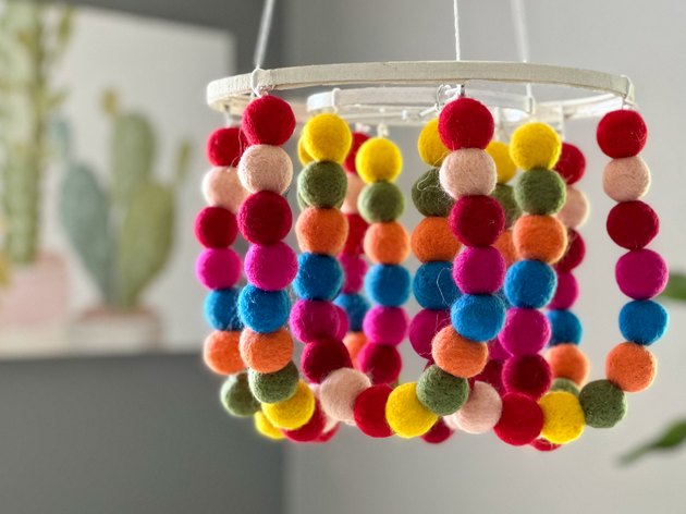 A Rainbow Pom Pom Chandelier to Brighten Any Room