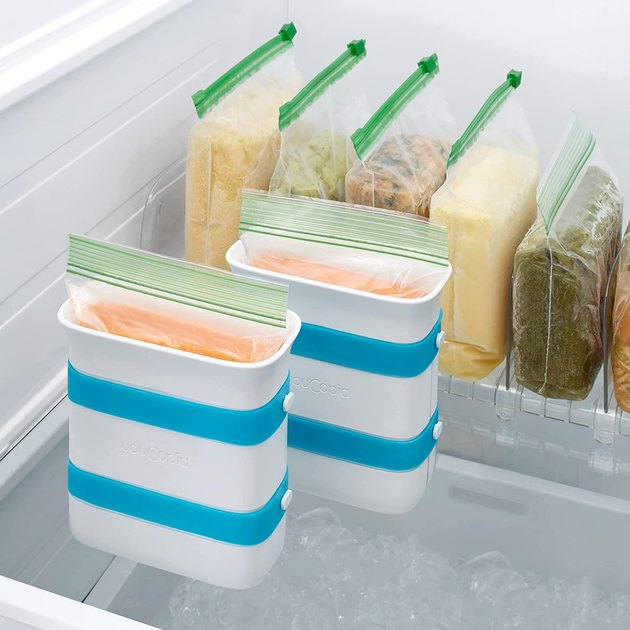 Sanno Large Freezer Wire Storage Organizer Basket, Household Refrigerator Bin with Built-In Handles for Cabinets, Pantry