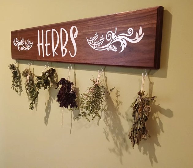 Herb Drying Rack Handmade Boho Macrame Hanger for Drying Herbs and
