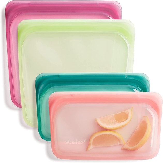 SPLF 4 Pack Dishwasher Safe Reusable Storage Bags, Reusable Gallon Freezer  Bags, BPA FREE Stand Up Extra Thick Leakproof Silicone and Plastic Free