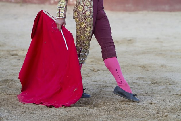 Spanish Bullfighter with muleta in the arena
