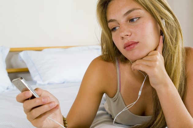 Girl with digital music player