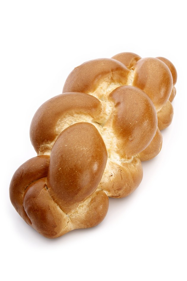 Challah bread isolated on white background
