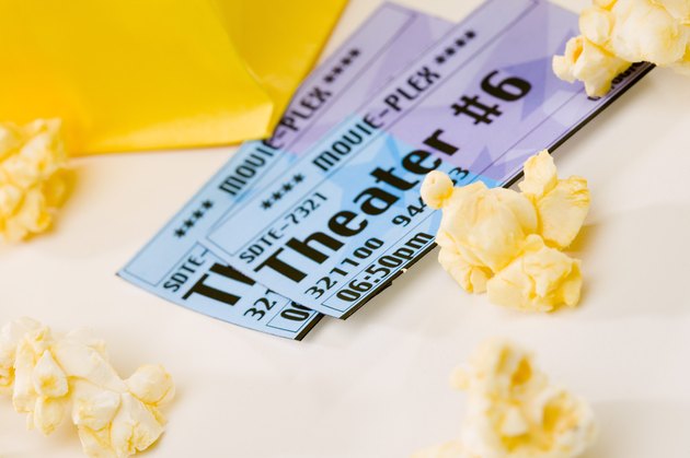 Movie theater tickets and popcorn