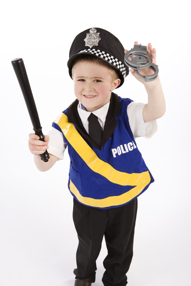 Boy in police costume