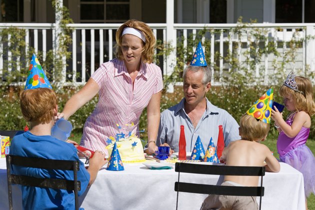 Family at birthday party