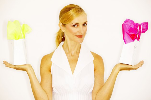 Woman balancing gifts