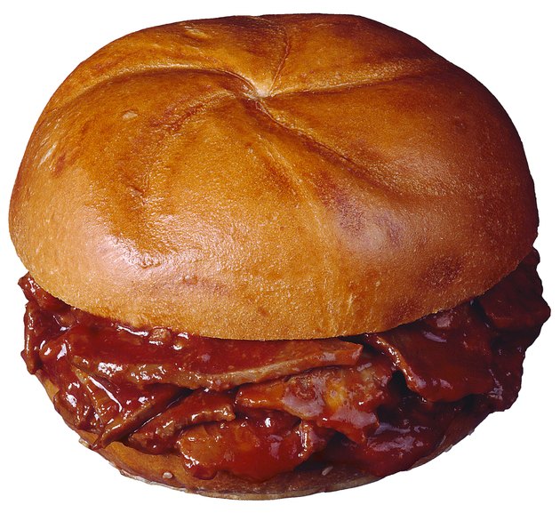 Barbecued beef sandwich