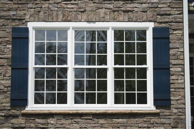 Windows and shutters on house exterior