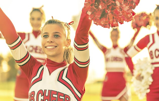 Portrait of a cheerleeder in action