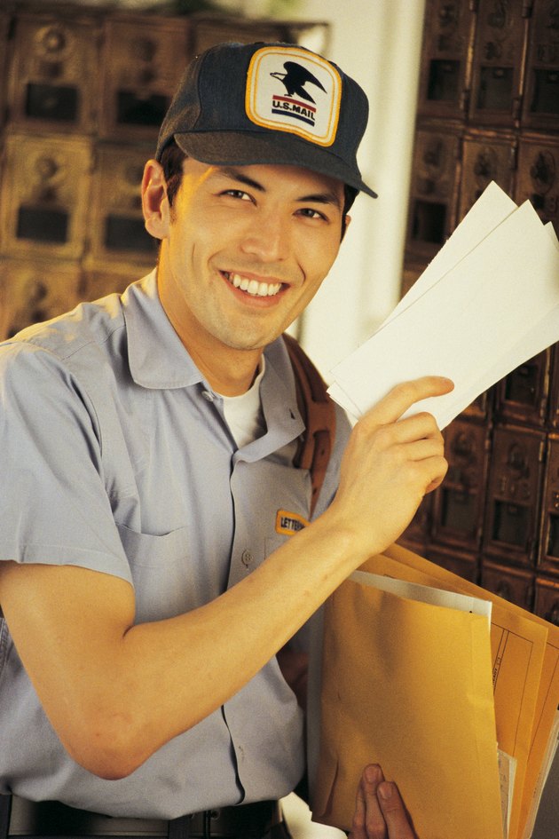 Mailman delivering mail