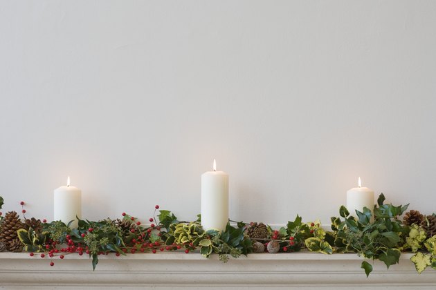 Candles on a mantel