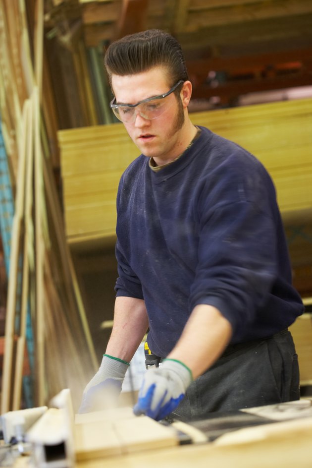 Man using table saw