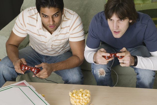 Friends playing video game together