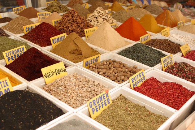 Seasonings and spices in market