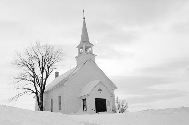 Quaint church in winter