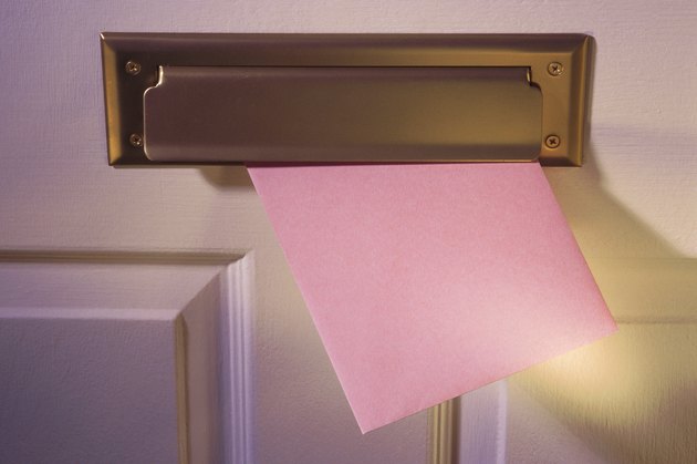 Greeting card in mail slot