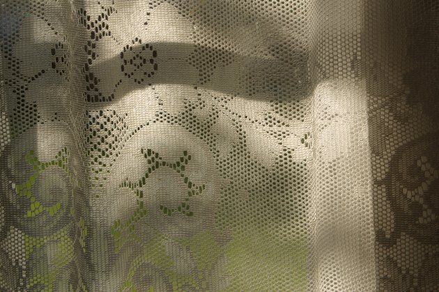 Close-up of lace curtain