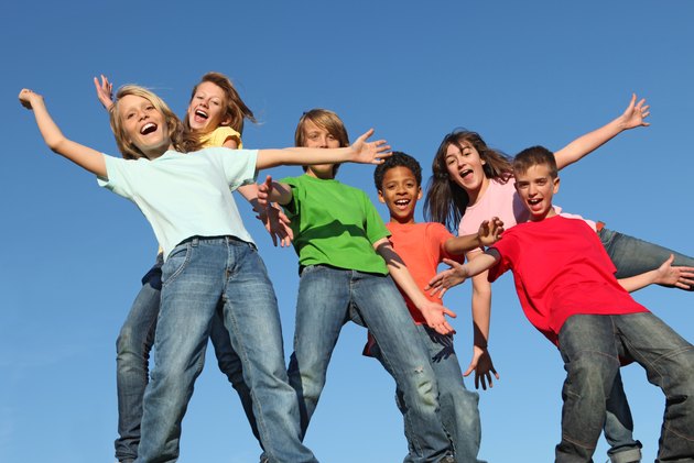 group of happy kids