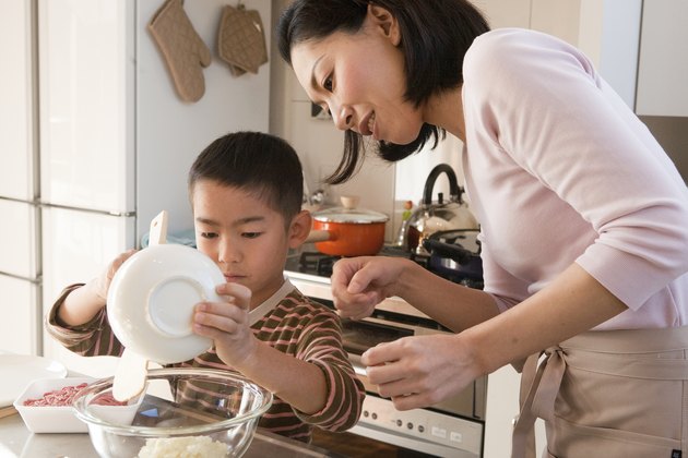 Mother and Son Cooking Together