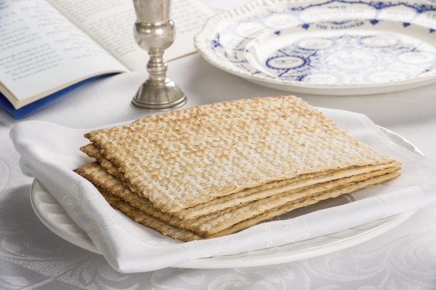 Closeup of Matzah on Plate