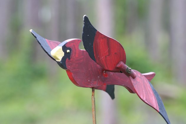 Weathered Cardinal Whirligig