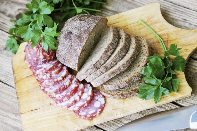 sausage with bread
