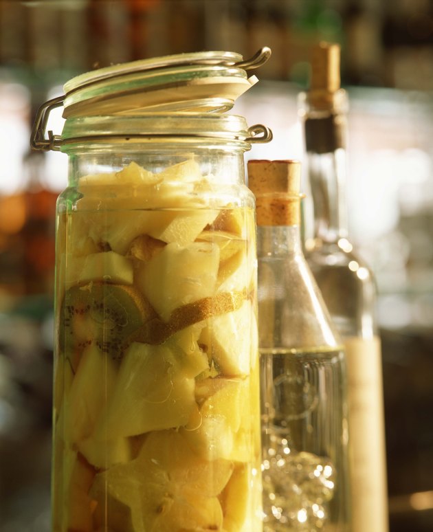 Jar of pickled fruit