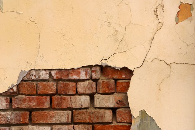 Brick and plaster wall